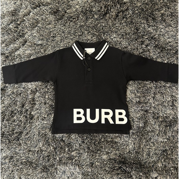 Burberry Other - BRAND NEW Toddler Black/White Burberry logo  long sleeve polo shirt.